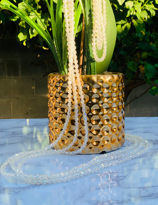 Clear crystal, clear waist beads